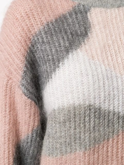 Shop Alberta Ferretti Ribbed Intarsia Knit Jumper In Pink