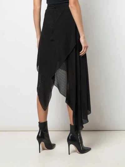 Shop Amiri Plumetisse Asymmetric Long Skirt In Black