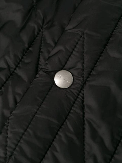 Shop Rick Owens Long Quilted Coat In 09 Black