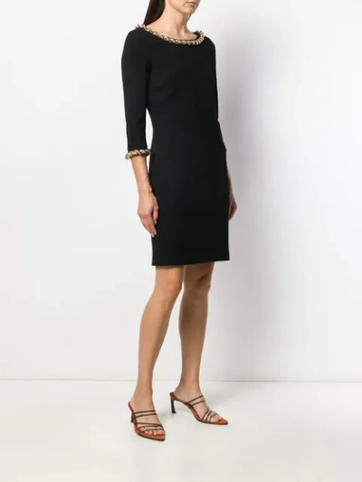 Moschino Chain Trim Midi Dress In Black