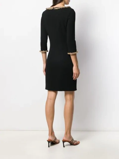 Moschino Chain Trim Midi Dress In Black