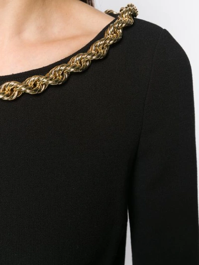Moschino Chain Trim Midi Dress In Black