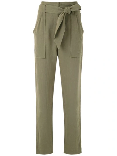 Shop Andrea Marques Side Pockets Clochard Trousers In Green