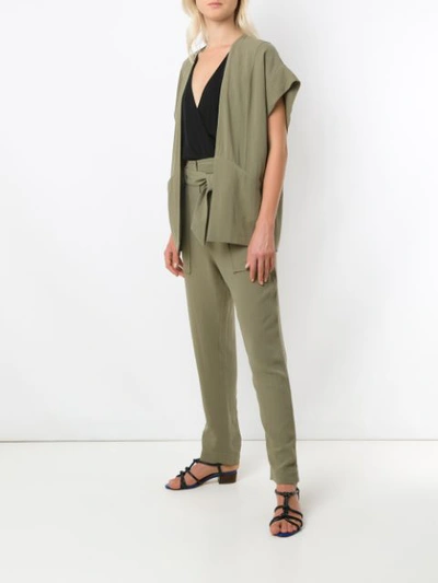 Shop Andrea Marques Side Pockets Clochard Trousers In Green