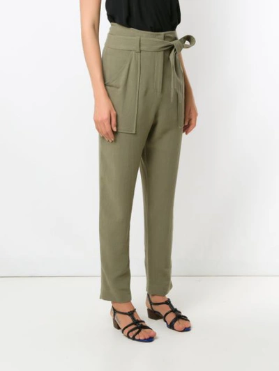 Shop Andrea Marques Side Pockets Clochard Trousers In Green