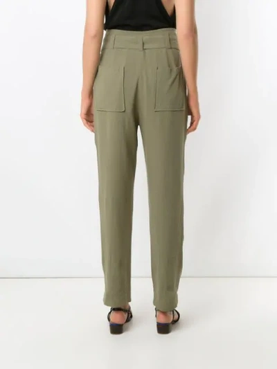 Shop Andrea Marques Side Pockets Clochard Trousers In Green