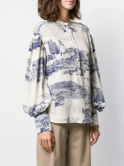 Shop Chloé Printed Blouse In White