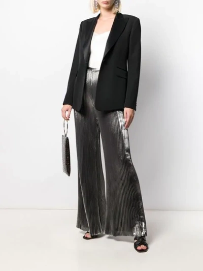 Shop Alberta Ferretti Wide-fit Pleated Trousers In Silver