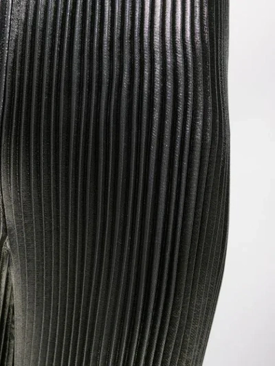 Shop Alberta Ferretti Wide-fit Pleated Trousers In Silver