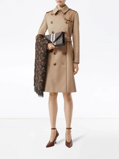 Shop Burberry Cashmere Trench Coat In A1420 Camel