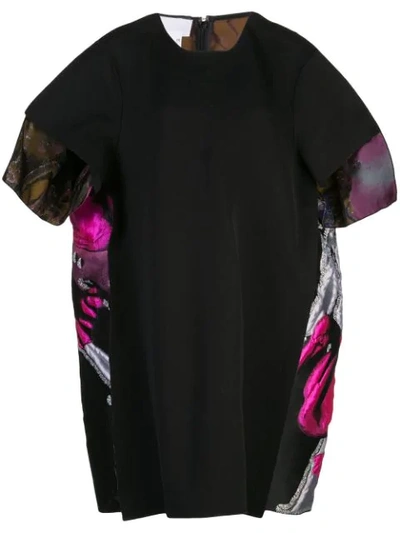 Shop Maison Margiela Hybrid Jacquard Dress In Black