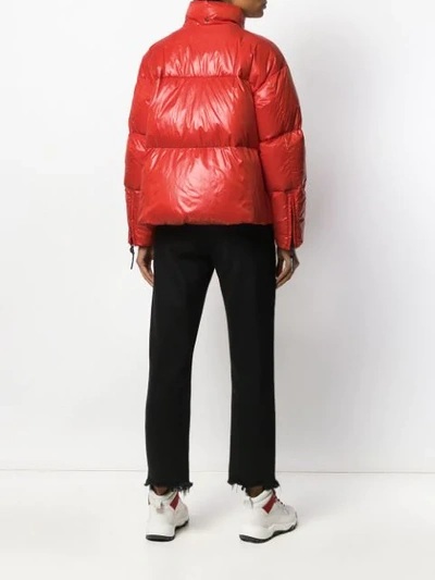 Shop Peuterey Hooded Down Jacket In Red