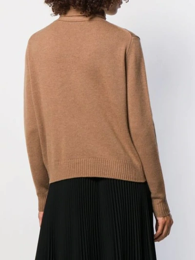 Shop Aspesi Roll-neck Fitted Sweater In Brown