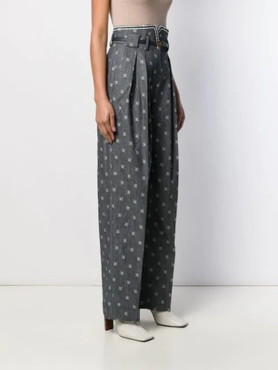 Shop Fendi Karligraphy Tailored Trousers In Grey