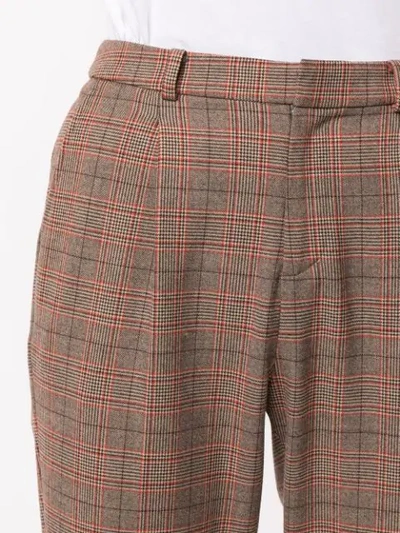 Shop Loveless High-waist Check Trousers In Beige