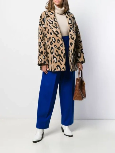 Shop Alysi Leopard Print Coat In Leopardo