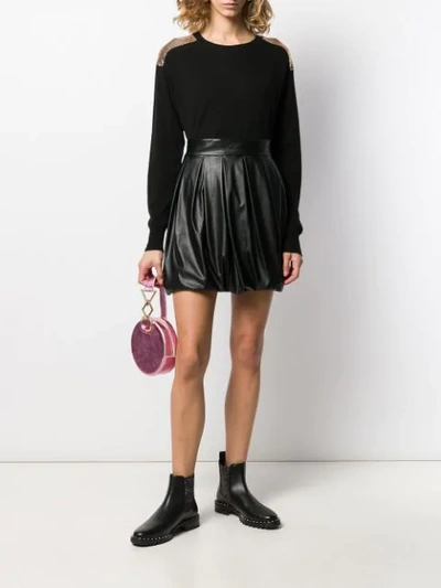 Shop Pinko Puffball Mini Skirt In Black