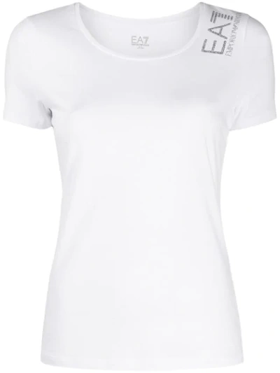 Shop Ea7 Logo Printed T-shirt In White