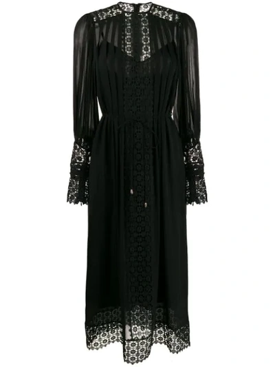 Shop Zimmermann Lace Panel Dress In Black