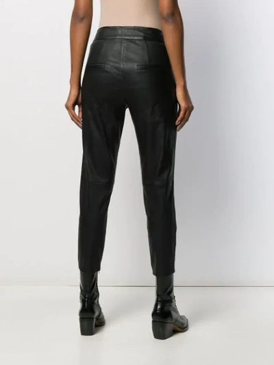 Shop Arma Tapered Leather Trousers In Black