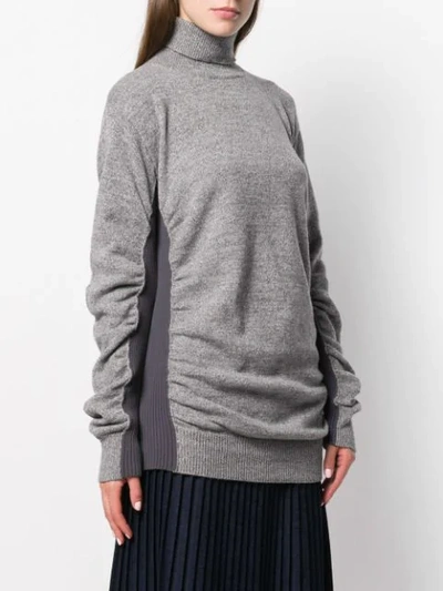 TWO-TONE ROLL NECK JUMPER