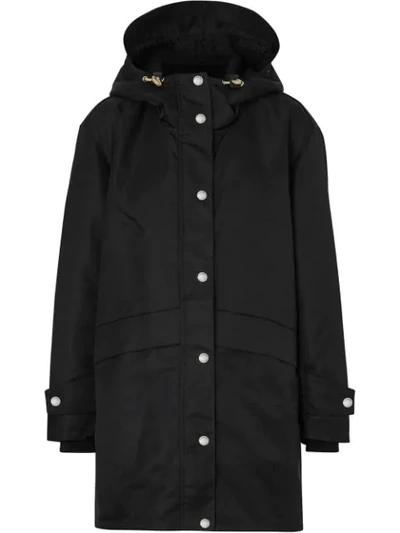 Shop Burberry Parka Mit Logo-print In Black