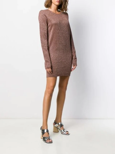 Shop Circus Hotel Knitted Cocktail Dress In Brown