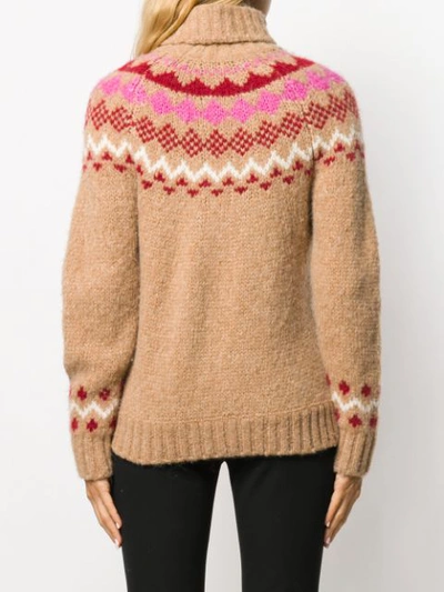 Shop Derek Lam 10 Crosby Turtleneck Knitted Sweater In Brown
