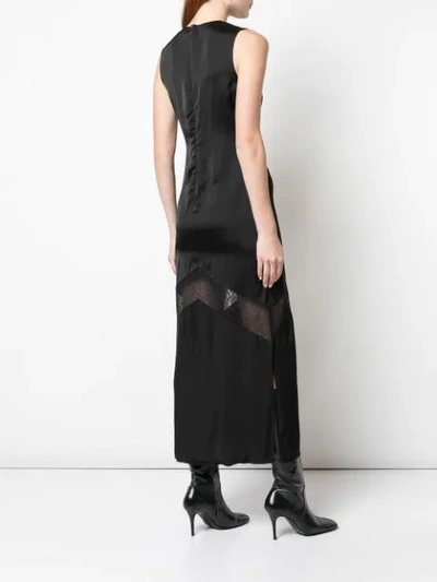 Shop Marina Moscone Lace Detail Dress In Black