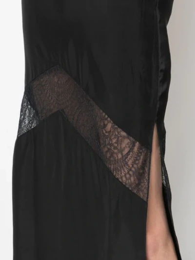 Shop Marina Moscone Lace Detail Dress In Black