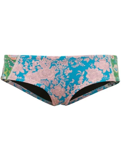 Shop Cynthia Rowley London Floral Print Bikini Bottoms In Multicolour