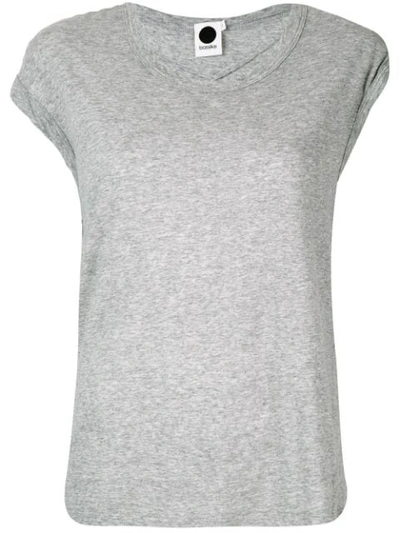 Shop Bassike Schmales T-shirt In Grey Marl