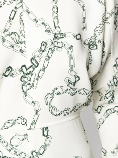 Shop Victoria Beckham Chain Print Shirt Dress In White