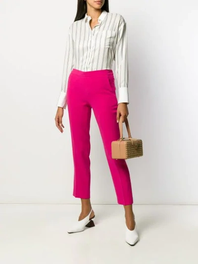 Shop Alberto Biani Tailored Cropped Trousers In Pink