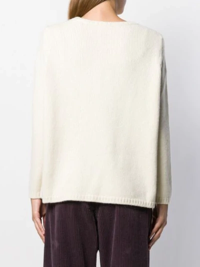 Shop Apuntob Round Neck Plain Jumper In White