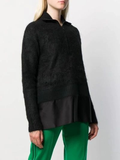 Shop N°21 Layered-hem Sweater In Black