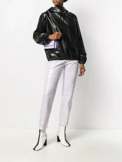 Shop Msgm Cropped Tie-dye Jeans In White
