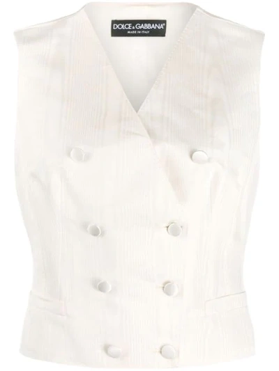 Shop Dolce & Gabbana Double-breasted Faille Tuxedo Vest In S9000