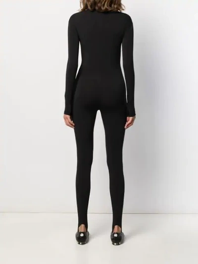 Shop Atu Body Couture Zip Up Jumpsuit In Black