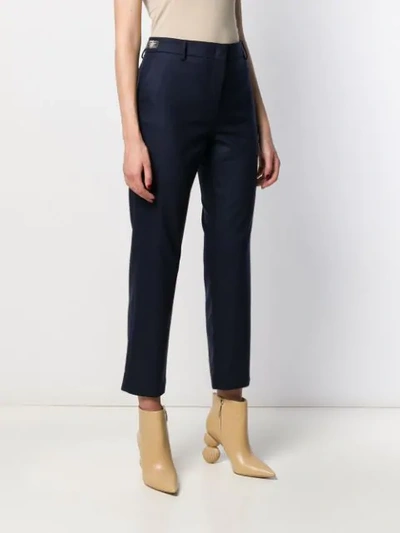 Shop Eleventy Stud-detailing Tailored Trousers In Blue