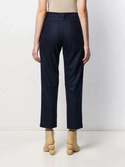 Shop Eleventy Stud-detailing Tailored Trousers In Blue