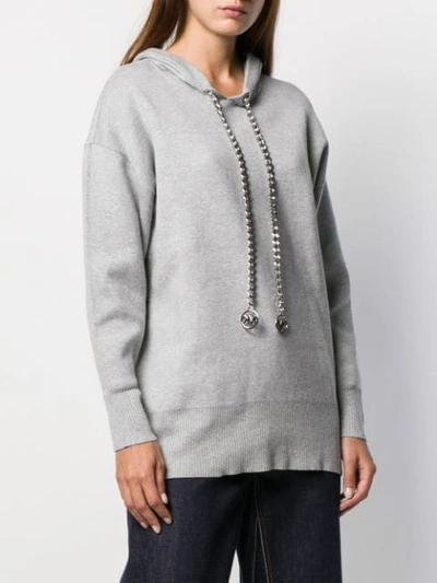 Shop Michael Michael Kors Heather Hoodie In Pearl Heather