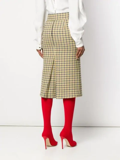Shop Victoria Beckham Tweed Pencil Skirt In Neutrals