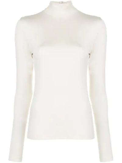 Shop Akris Punto Fitted Turtleneck Top In White