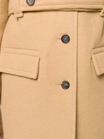 Shop Chloé Belted Single-breasted Coat In Neutrals