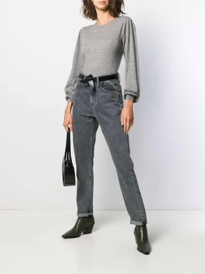 Shop Isabel Marant Étoile Long-sleeve Fitted Top In 02gy  Grey 