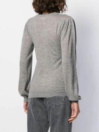 Shop Isabel Marant Étoile Long-sleeve Fitted Top In 02gy  Grey 