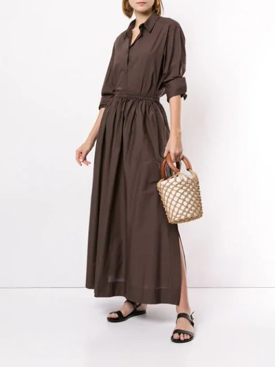 Shop Matteau Gathered Long Skirt In Brown