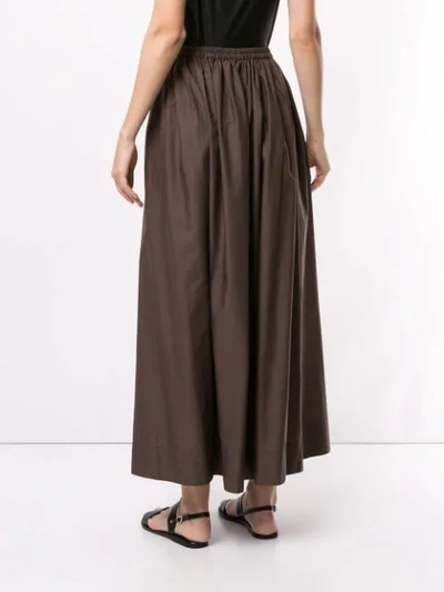 Shop Matteau Gathered Long Skirt In Brown