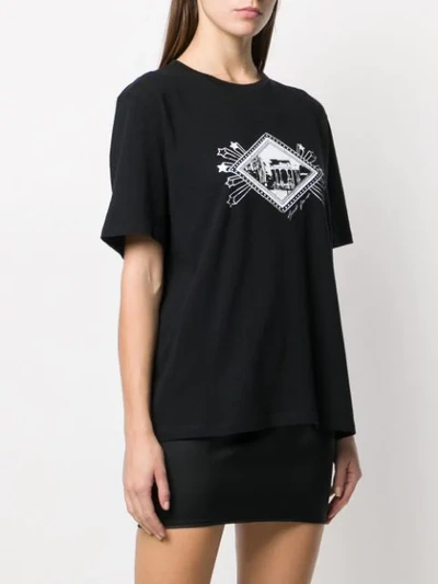 Shop Saint Laurent Graphic Print T-shirt In Black